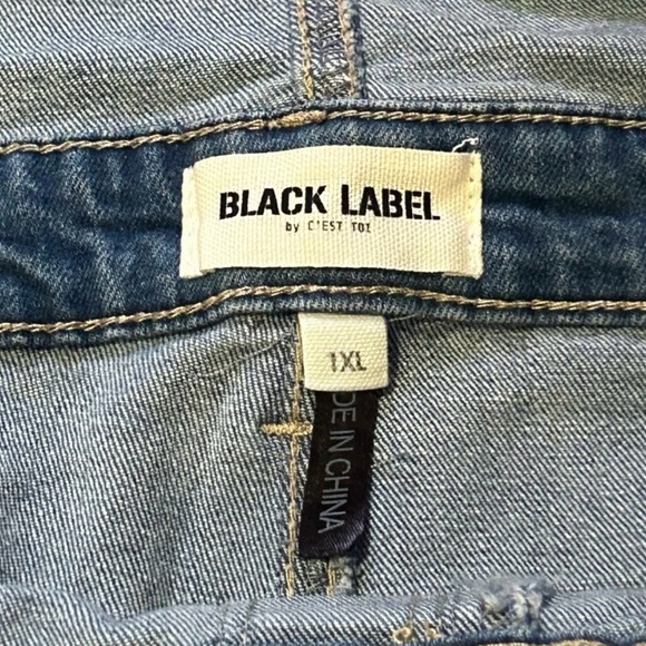 Black Label Silver Icing Girlfriend Shortfall Denim Cotton Overalls Shorts 1XL - Picture 8 of 12